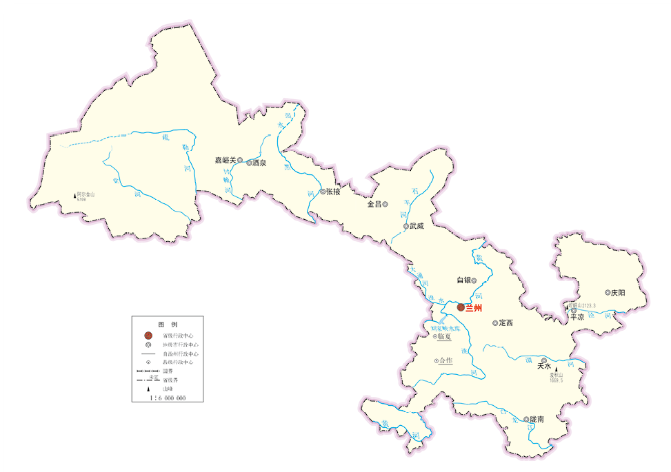 分省( 区、市) 地图-甘肃省